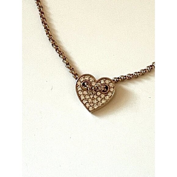 Fossil Bracelet  Rose tone Heart Crystal Charm Fas - Picture 1 of 5